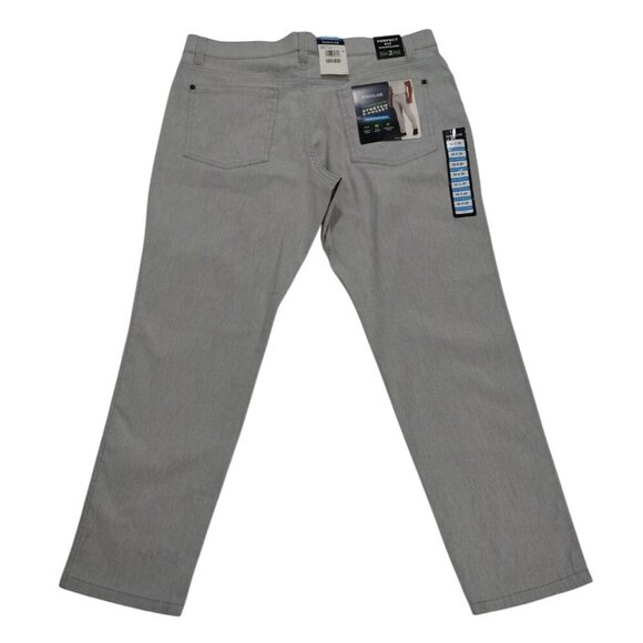 Haggar Men's Slim Fit Straight Leg Pants, 36 x 29, Rayon, Spandex Blend, Grey . - Picture 2 of 8